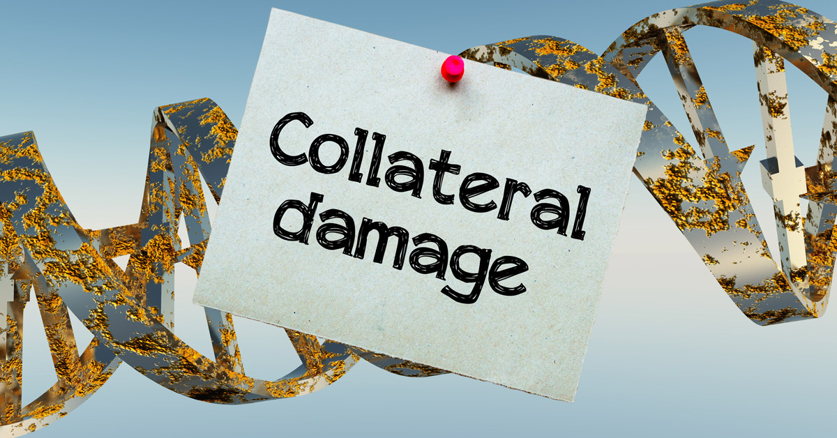 Damaged DNA Strands and collateral damage