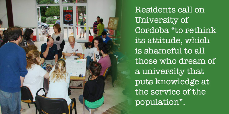 Residents call on University of Cordoba to rethink its attitude