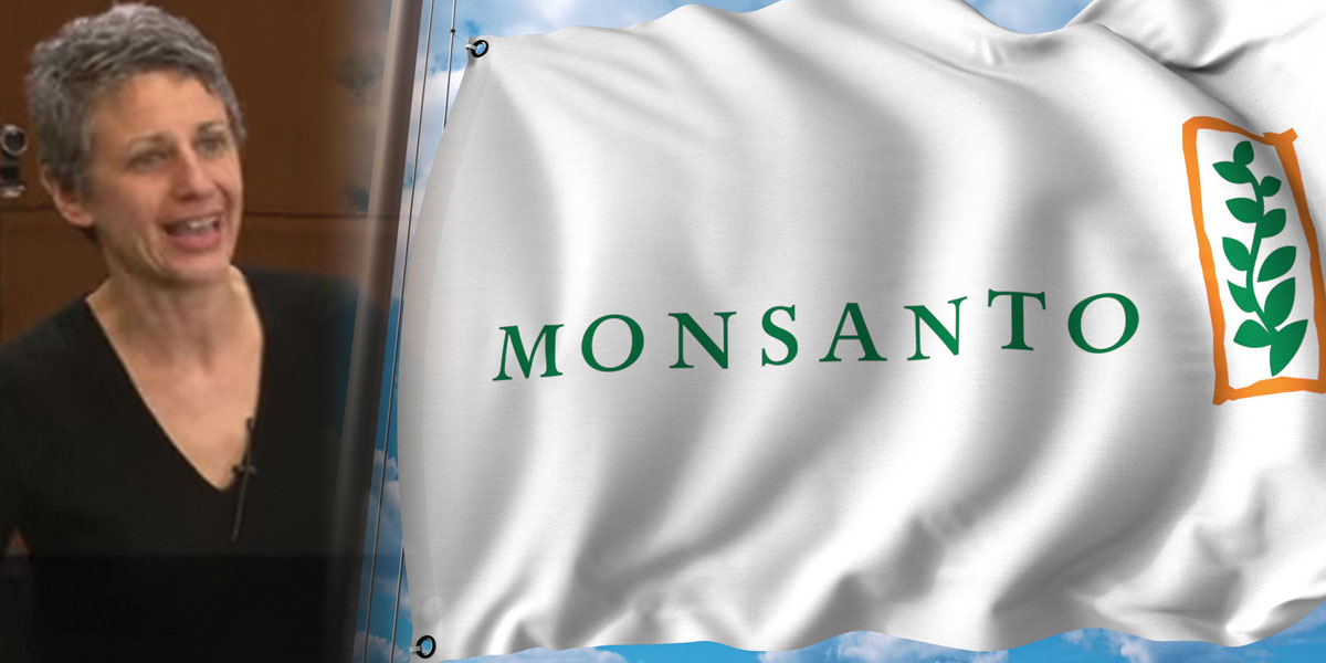 Tamar Haspal and Monsanto Flag