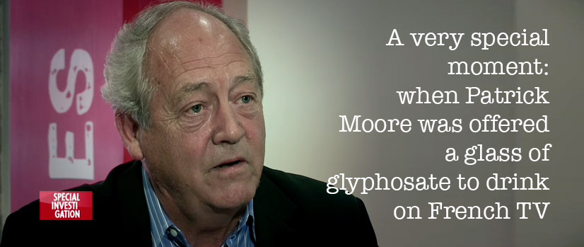 Patrick Moore offered a glass of glyphosate