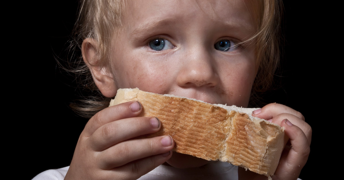 Child eating bread