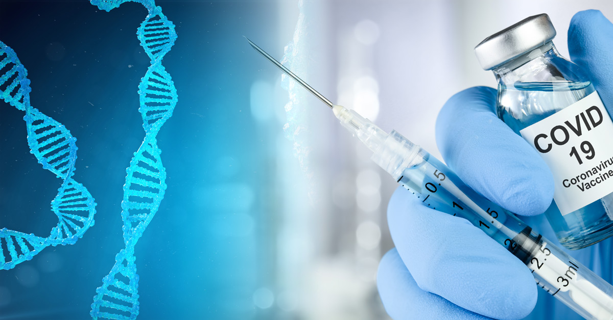 DNA of Corona Virus and Vaccine Needle