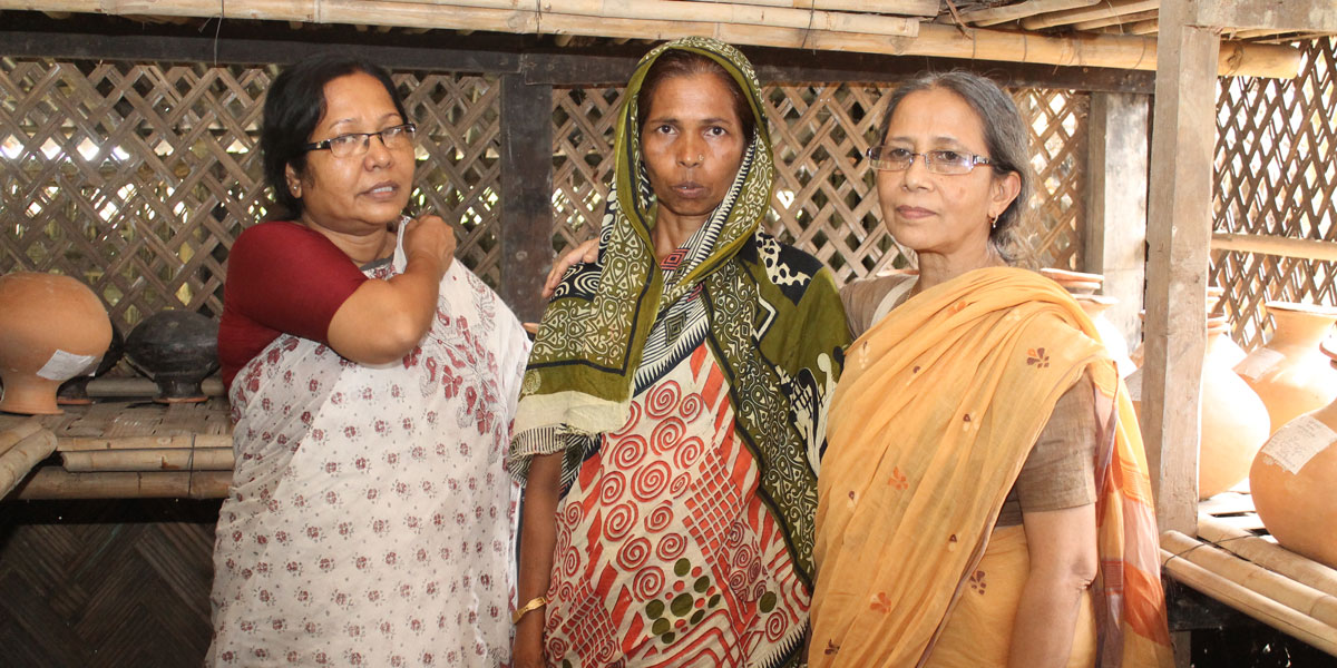 Farida Akhter with farmer Hasina