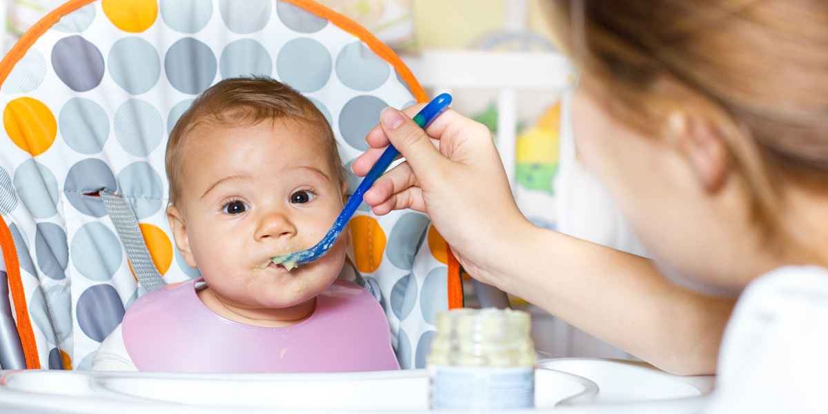 Feeding a baby