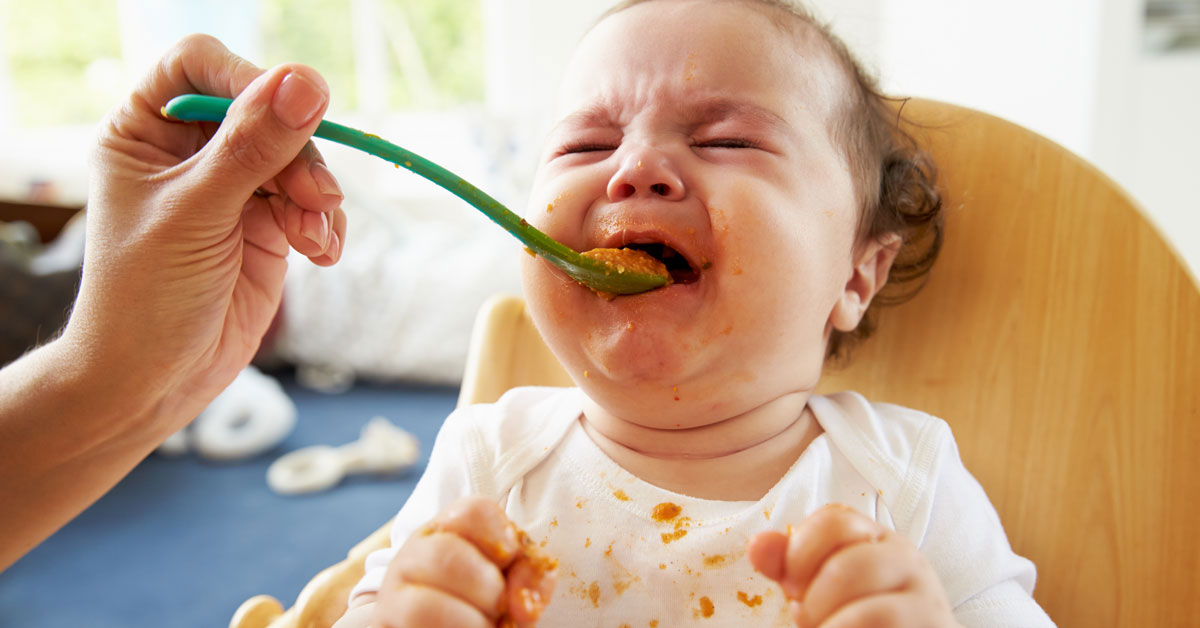 Feeding crying baby