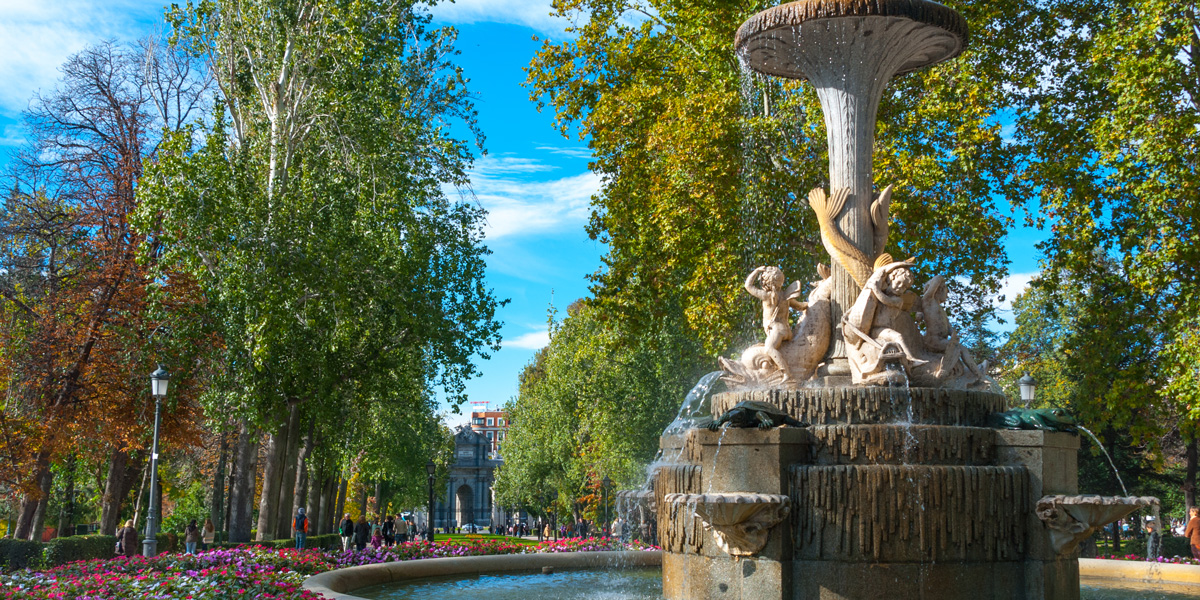 Fountain in Madrid Park where glysophate will be banned