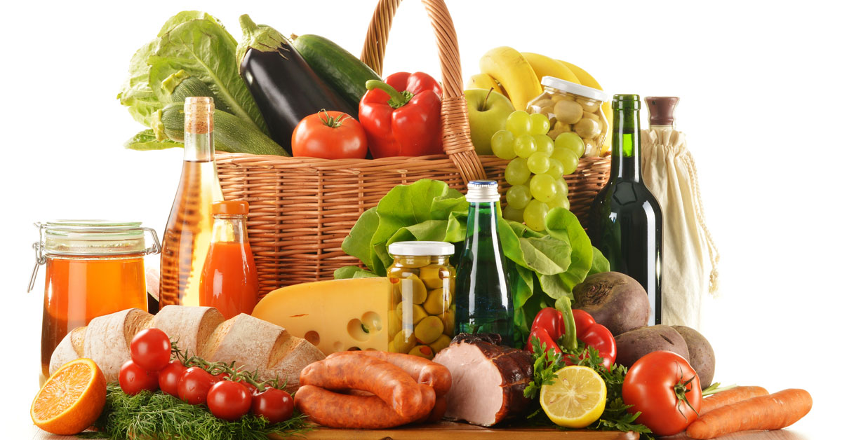 Hamper of fresh food