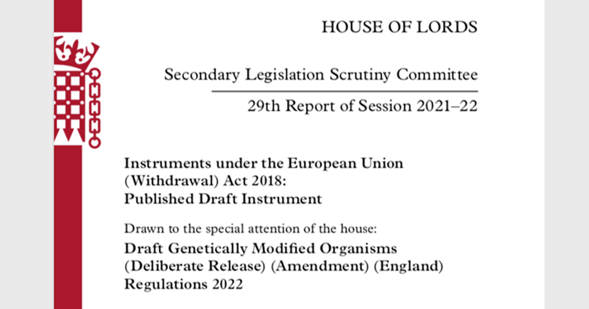 House of Lords Secondary Legislastion Scrutiny Committee