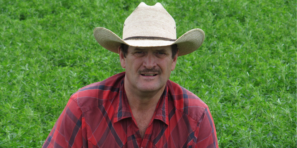 Howard Vlieger in an alfalfa field
