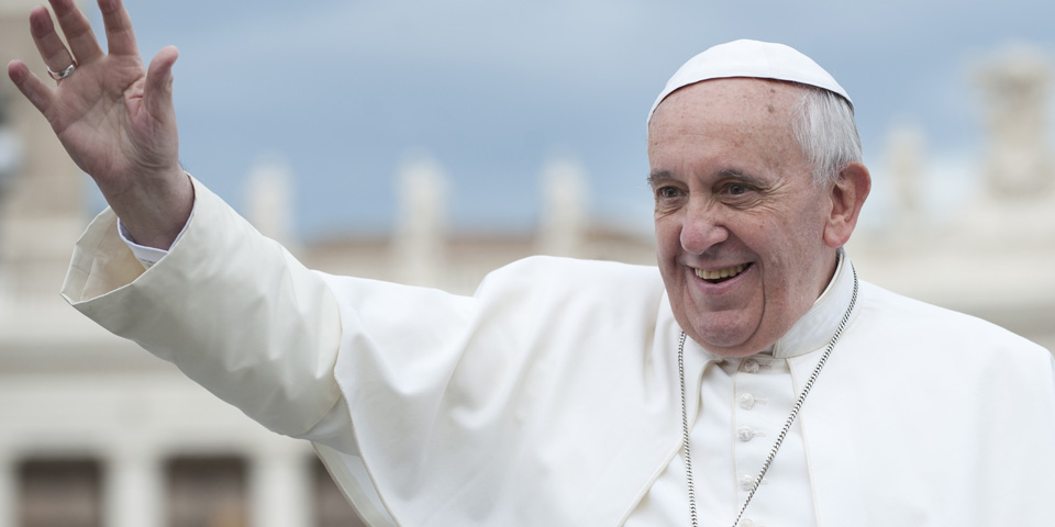 Pope Francis blesses the faithful