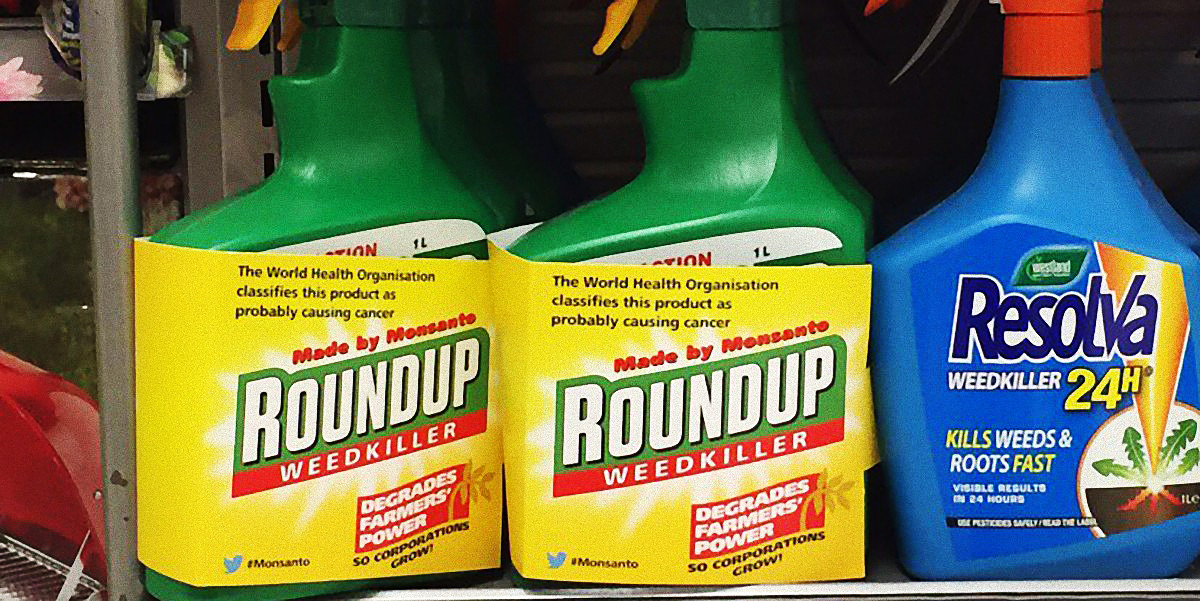 Roundup pesticide in shelf