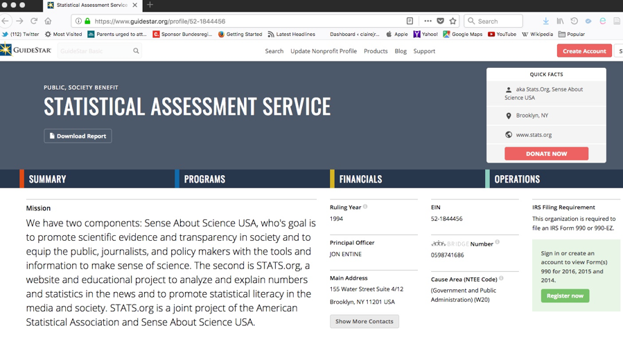 Stats.org, Sense About Science USA