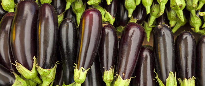 eggplants in an open box