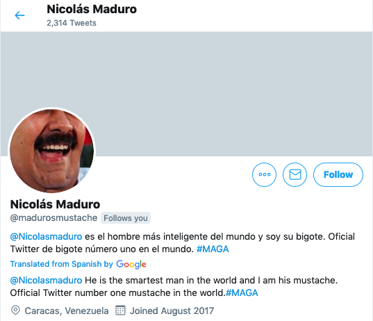Nicholas Maduro's Mustache