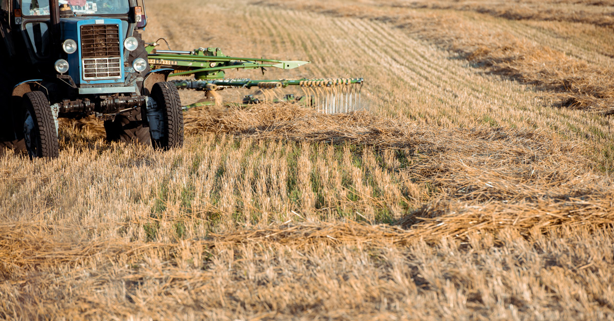 tractor on wheat field