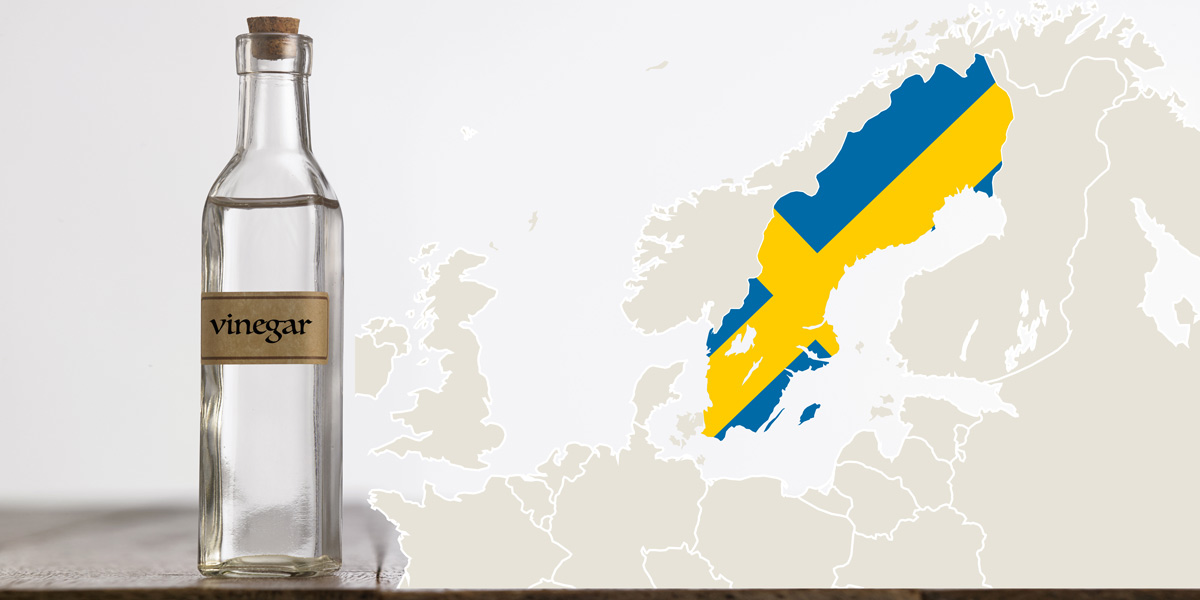 vinegar and map of Sweden